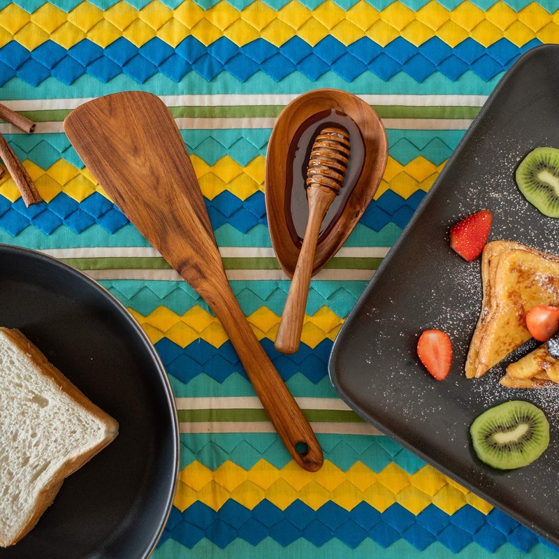 FAAY 11.5â€ Left-Hand Compact Wooden Spatula â€“ Angled Teak Turner for Left-Handed Cooking, Flat Wide Blade for Stir-Fry, Flipping & Scraping, Handcrafted Thai Teak, Safe for Nonstick Cookware - Image 3